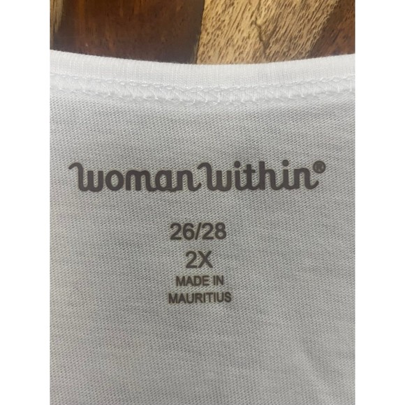 NWOT Woman Within Mauritius White Cotton scoop neck Tank Size 2XL (26/28) - Picture 5 of 7
